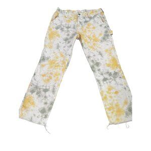 PacSun Carpenter Tie-Dye Pants Yellow & Gray Size 32 Mens Casual Style